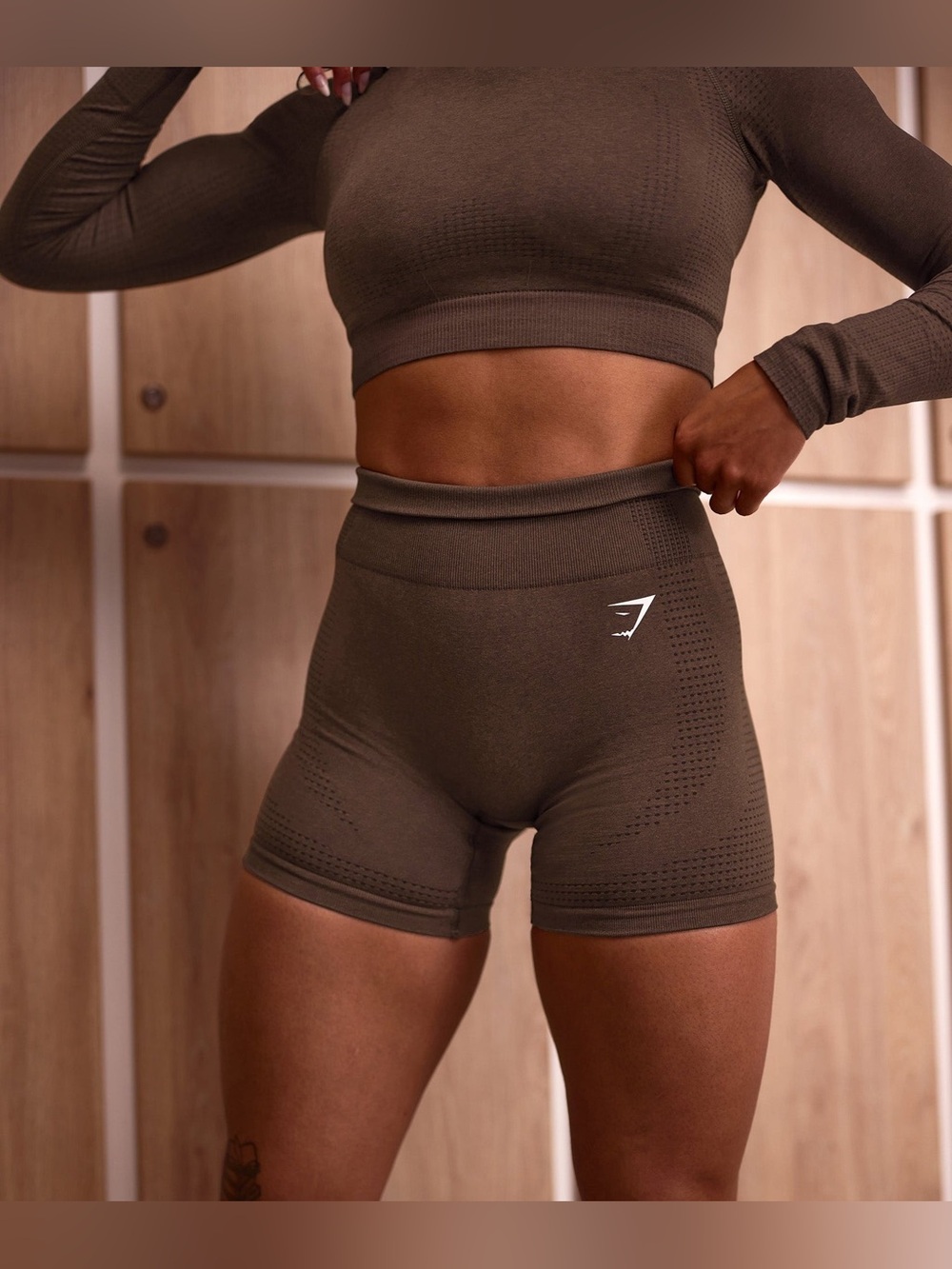 Gymshark Vital Seamless Shorts in Espresso Marl